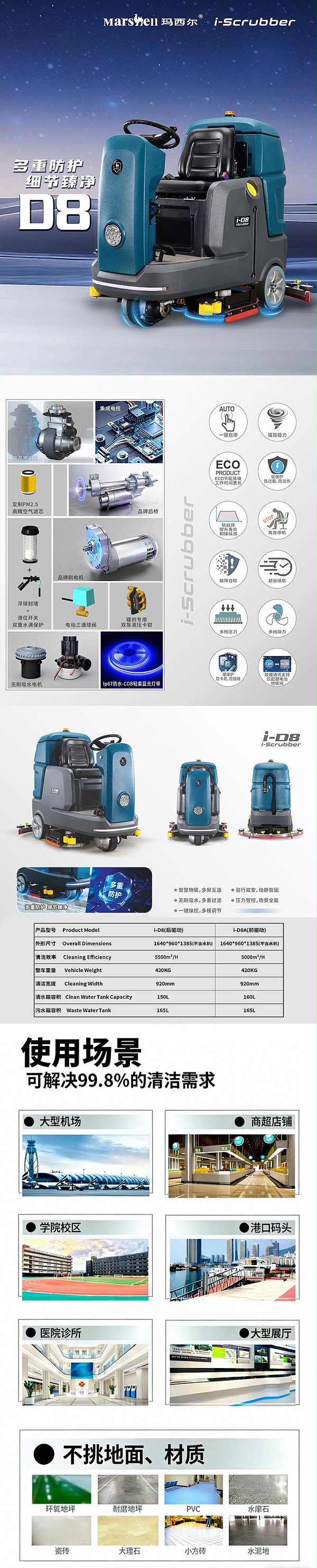 玛西尔i系列电动洗地机